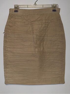 Gucci Tan Ruched Pencil Skirt